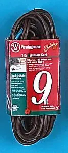 9 Foot Brown Wire Extension Cord