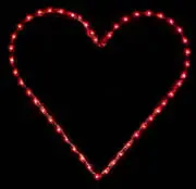 Glowing heart outline on black background