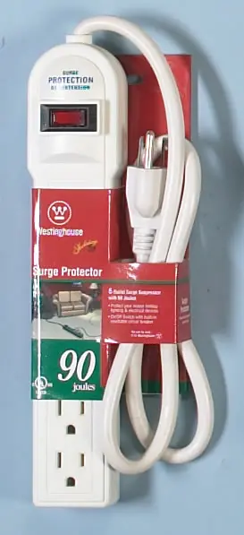 Electrical surge protector on display