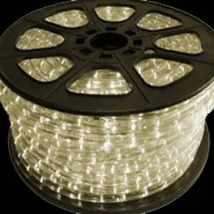 Illuminated string lights on a reel