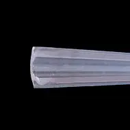 Clear plastic tube on black background