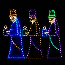 Illuminated three kings Christmas decoration
