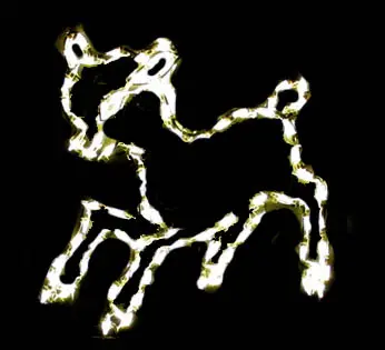 Glowing reindeer silhouette with lights