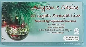 20 Mini Light Set Green Wire Clear Bulbs