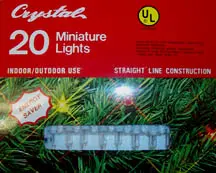 20 Mini Light Set White Wire Clear Bulb