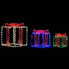 Set of 3 3D LED Gift Boxes