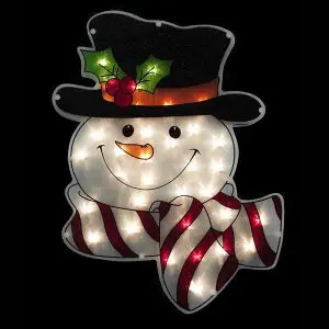 Lighted Window Snowman