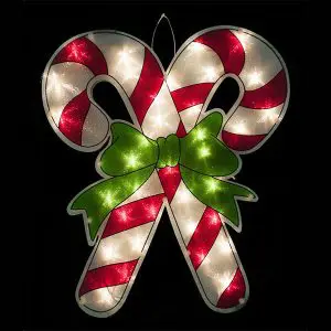 Lighted Window Candy Cane