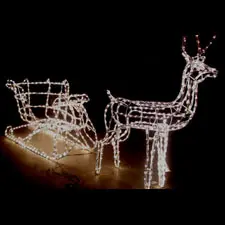 3D Sleigh and Reindeer Set
