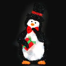 Lighted Tinsel Penguin