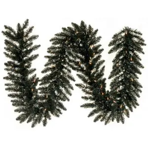 Black Prelit Garland