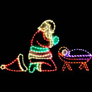 LED Praying Santa Nativity