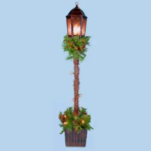 Lighted Garland Lamp Post