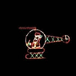 Santa-themed helicopter light decoration