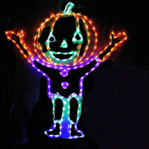 Pumpkin lights in human shape