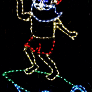 Festive Santa surfing decoration