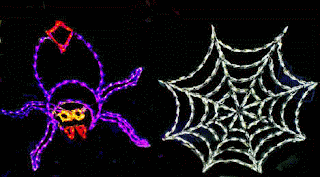 Colorful spider and web lights