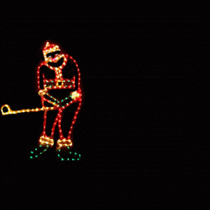 Animated Golfing Santa