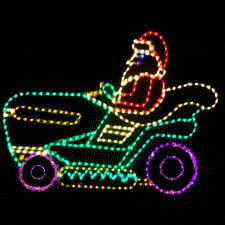LED Animated Santa Lawn Mower