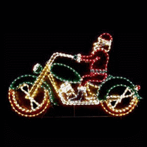 Animated Santa on Motorcycle