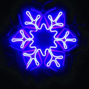 LED Blue/White Animated Snowflake