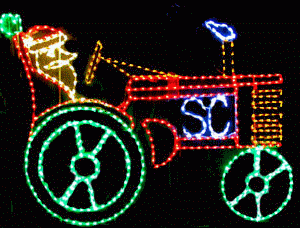 Giant Animated Santa Tractor